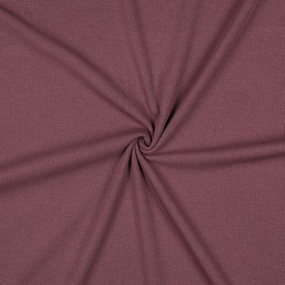 Jersey de coton côtelé (RIB JERSEY) - aubergine 240 g/m²