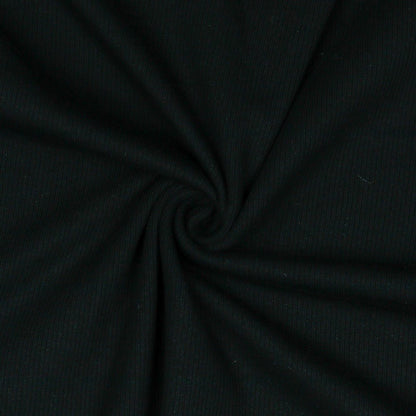 Ribbed cotton jersey (RIB JERSEY) - black 240 g/m²