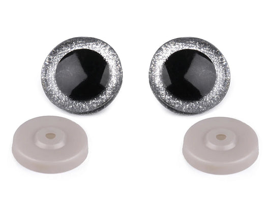 Image avec yeux pour jouets Ø40 mm à paillettes (2 paires par paquet) – disponible chez Šarlotes audumi