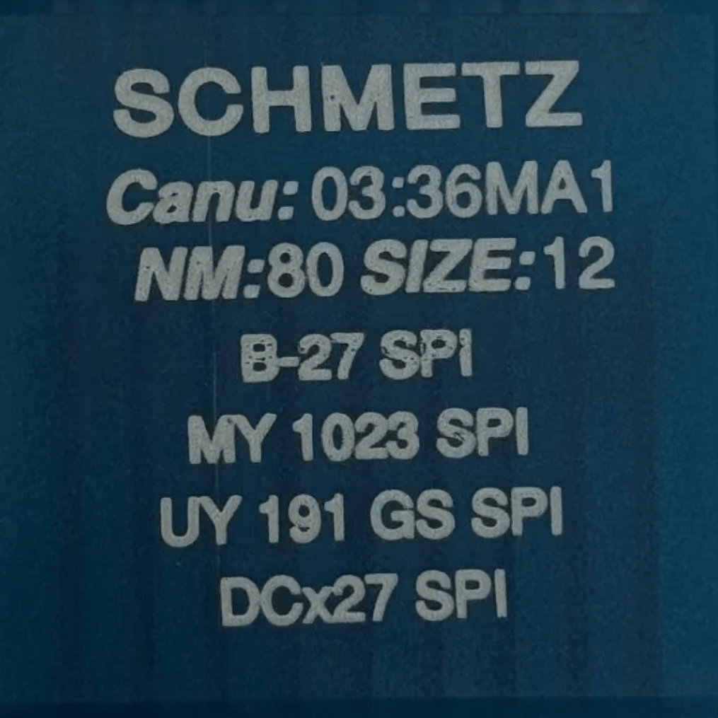 Attēls ar Rūpniecisko overloka adatas SCHMETZ DCx27 (B - 27) SPI blīviem un plāniem audumiem - 10 gab. – pieejams Šarlotes audumi