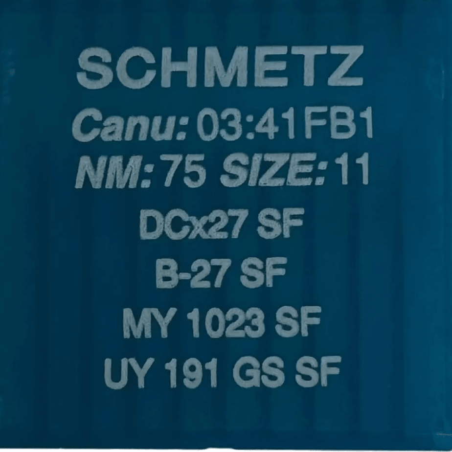 Attēls avec aiguilles SCHMETZ DCx27 (B - 27) SUK SF pour surjeteuse industrielle, pour tricot très fin - 10 pièces – disponible chez Šarlotes audumi
