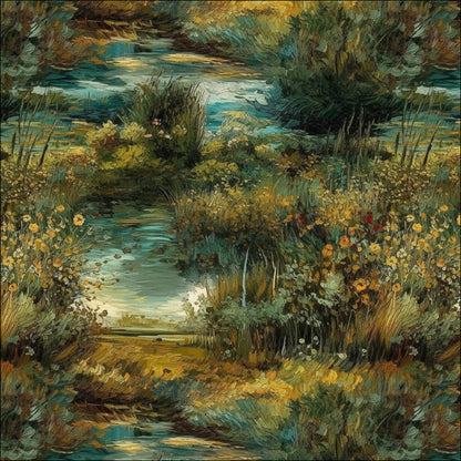 Viskose-Gabardine-Stoff - Landschaft