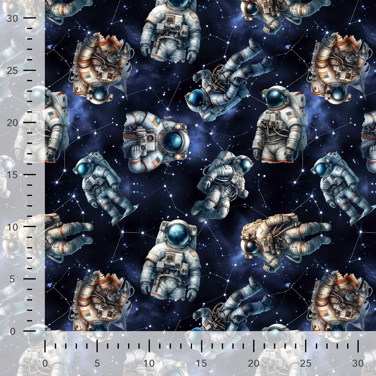 Baumwoll-Loopstrick mit Fütterung – Astronauten im Weltraum