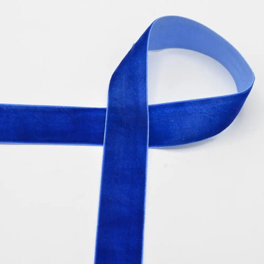Image with Velvet ribbon 25 mm - cornflower blue – available at Charlotte Fabrics