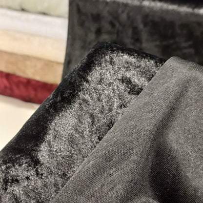 Velours à effet froissé - noir 160 g/m²