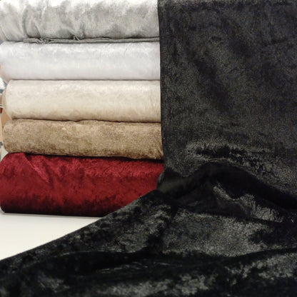 Velours effet froissé - noir 160 g/m²