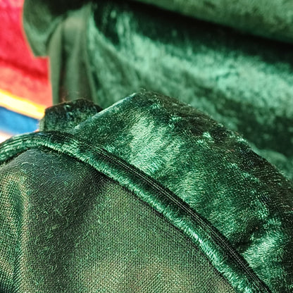 Velours à effet froissé - vert émeraude 160 g/m²