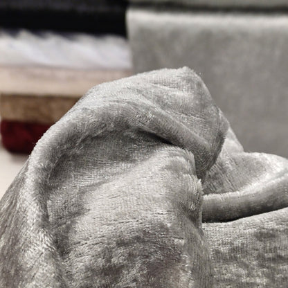 Velours à effet froissé - argent 160 g/m²