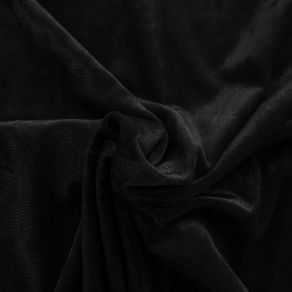 Attēls ar Samts ar elastānu - melns 240 g/m² – pieejams Šarlotes audumi