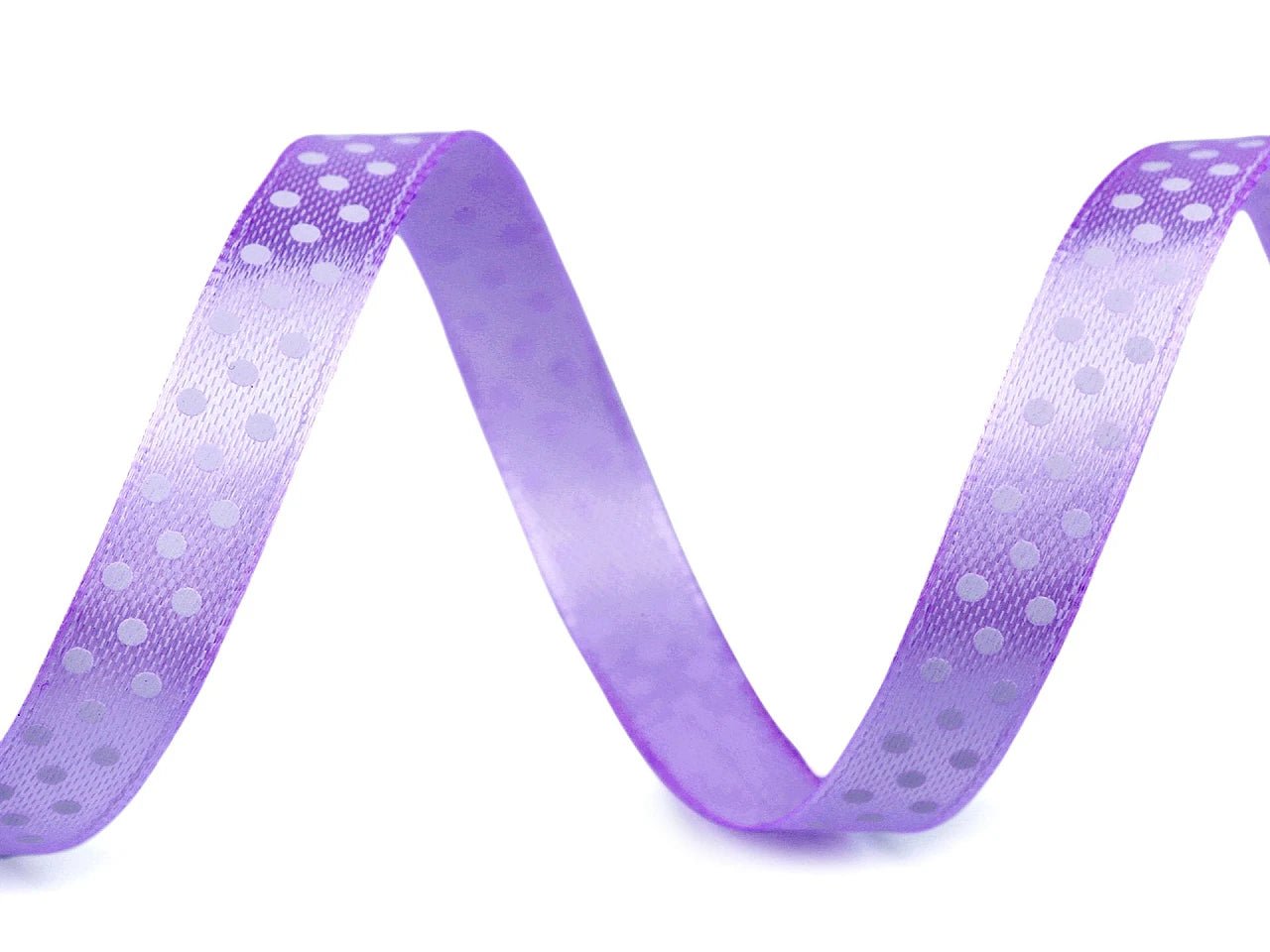 Attēls ar Satīna lente ar punktiem 10 mm (iepakojums 22,5 m) |dažādu toņu – pieejams Šarlotes audumi