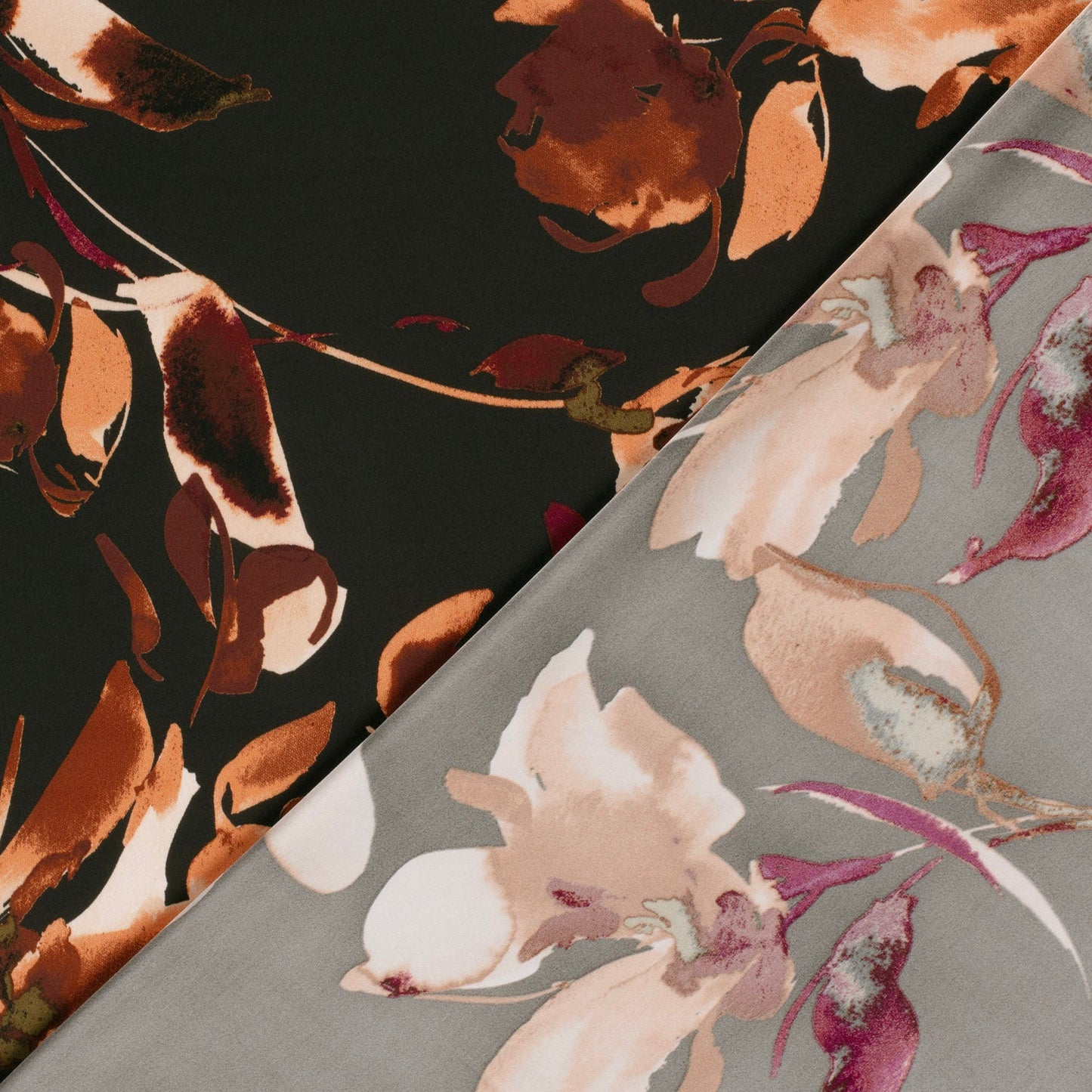 Attēls ar Satīns - abstrakti ziedi 185 g/m² – pieejams Šarlotes audumi