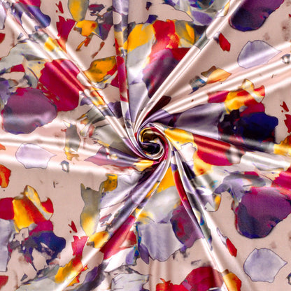 Image with Satin - pink abstract patterns 90 g/m² – available at Šarlotes audumi