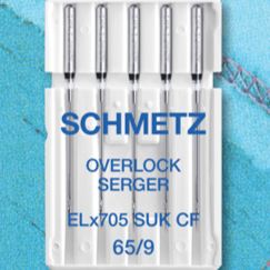 Image de SCHMETZ Aiguilles pour surjeteuse et recouvreuse pour maille ELx705 SUK CF - n°65 (5 pcs) – disponible chez Šarlotes audumi