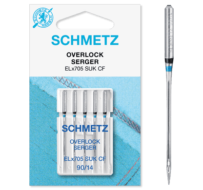 Image de SCHMETZ aiguilles pour surjeteuse et recouvreuse pour maille ELx705 SUK CF - n°90 (5 pcs) – disponible chez Šarlotes audumi