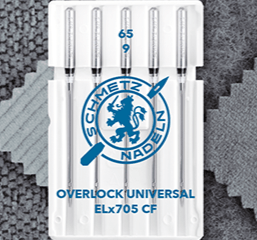 Attēls ar SCHMETZ Overloka un Koverloka adatas universālās ELx705 CF - Nr.65 (5gab.) – pieejams Šarlotes audumi