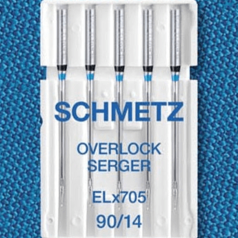 Image de SCHMETZ aiguilles universelles ELx705 pour surjeteuse et recouvreuse - n°90 (5 pcs) – disponible chez Šarlotes audumi