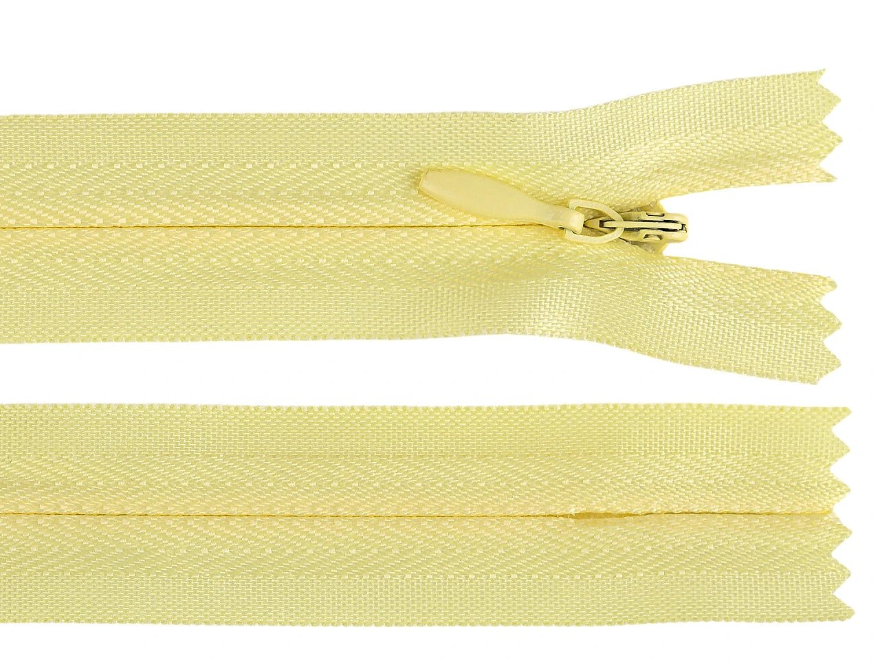 Image avec fermeture éclair cachée - jaune clair – disponible chez Tissus de Charlotte