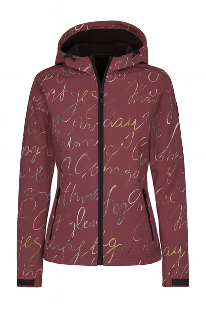 Tissu softshell avec élasthanne - motif bordeaux 250 g/m²