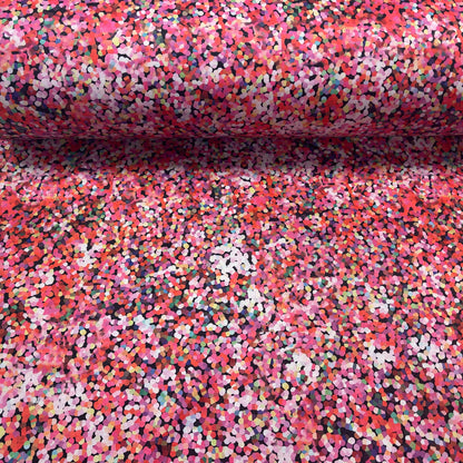 Tissu softshell avec élasthanne - motif rose 310 g/m²