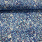 Softshell audums ar elastānu - zils raksts 310 g/m²