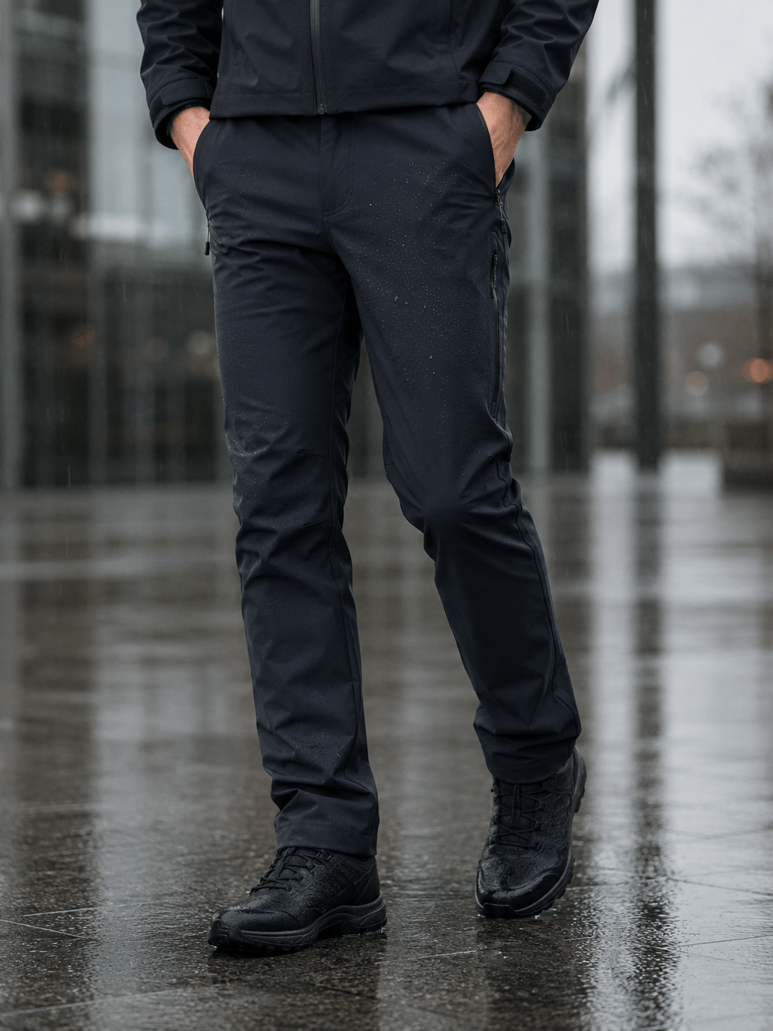 Bild mit wasserabweisendem Softshell-Stoff in Marineblau – online erhältlich bei Šarlotes audumi