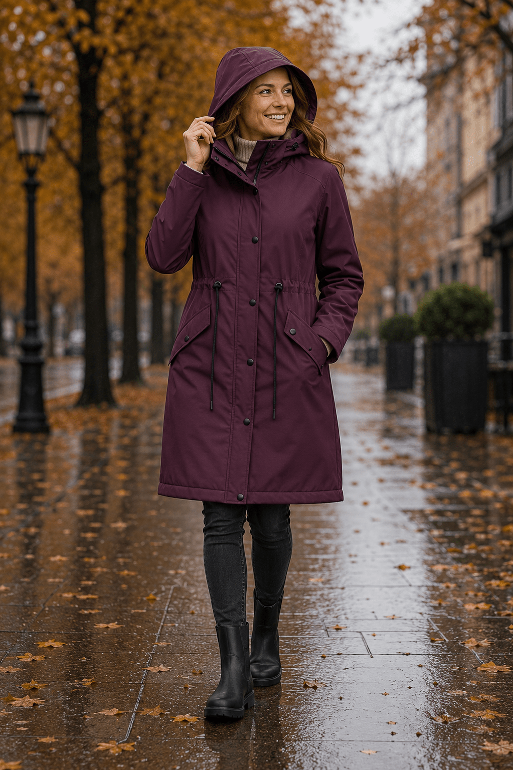 Bild mit wasserfestem Softshell-Stoff – weinrot, online bei Charlotte Stoffe erhältlich