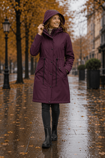 Bild mit wasserfestem Softshell-Stoff – weinrot, online bei Charlotte Stoffe erhältlich