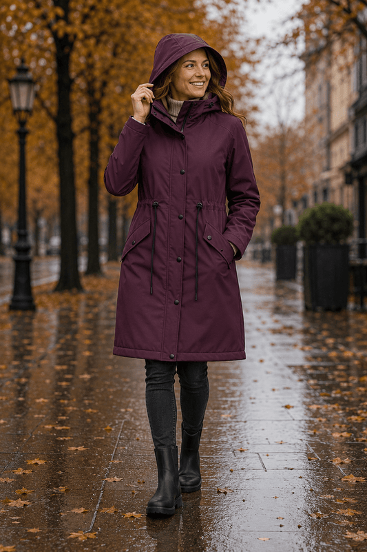 Bild mit wasserfestem Softshell-Stoff – weinrot, online bei Charlotte Stoffe erhältlich