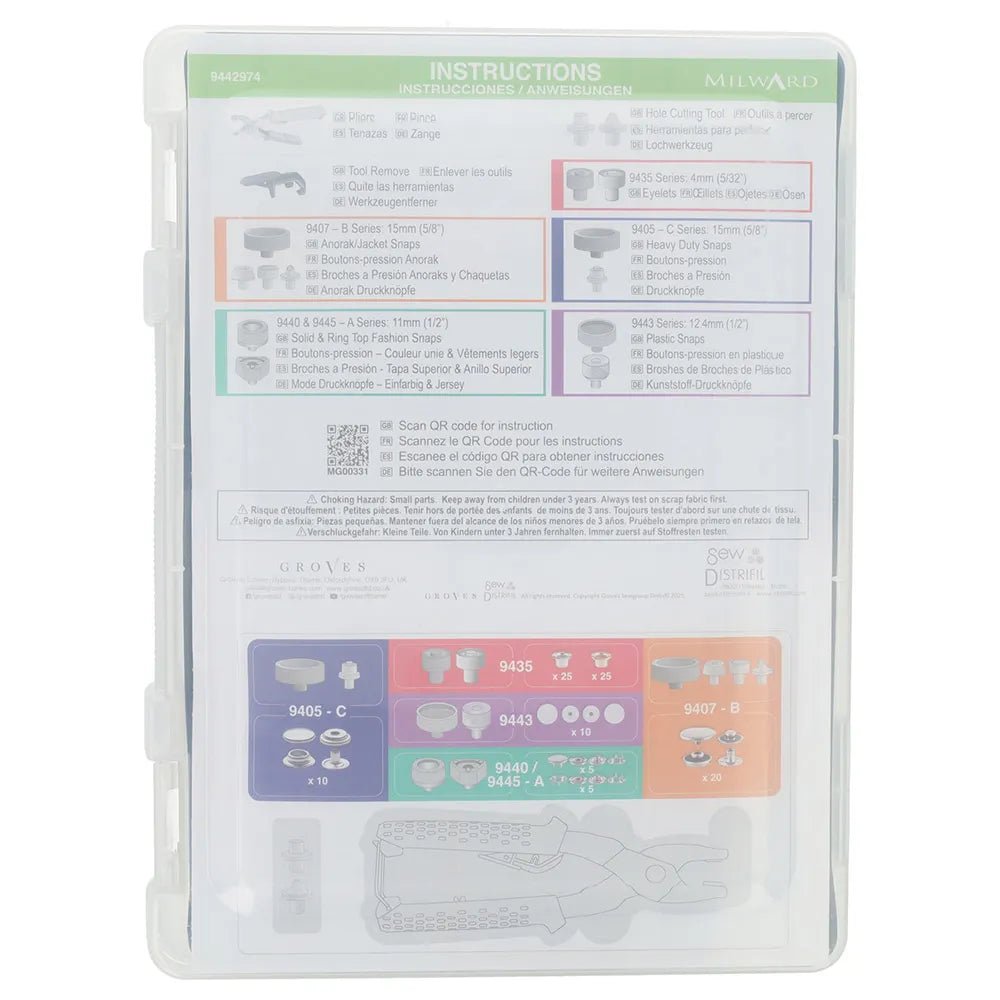 Pince à pression 5-en-1 avec kit d’accessoires Milward – disponible chez Šarlotes audumi