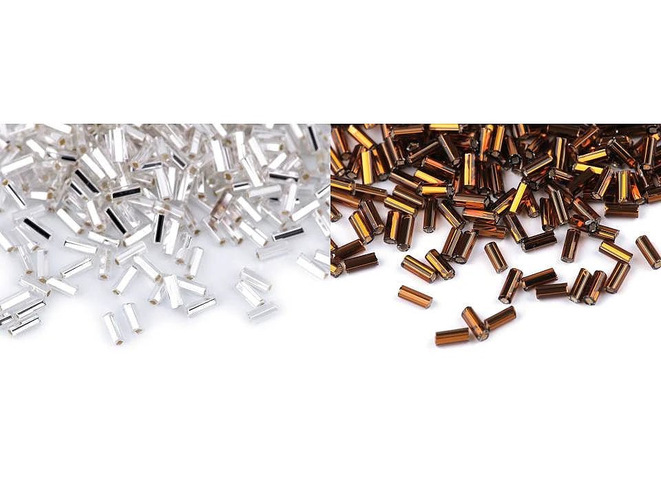 Attēls ar Stikla stienīšu pērlītes (Bugle Beads) | 4,5 mm | Preciosa| dažādas krāsas – pieejams Šarlotes audumi