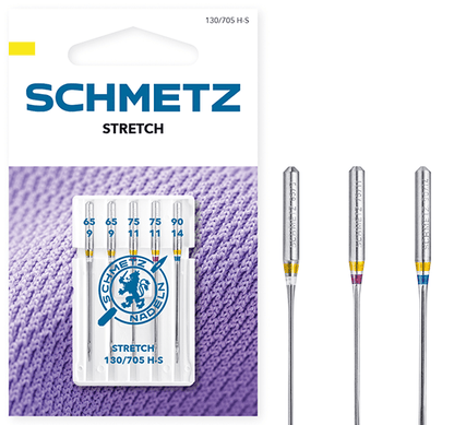 SCHMETZ STRETCH sewing machine needles for elastic knitwear - No. 65/75/90 (5 pcs.)