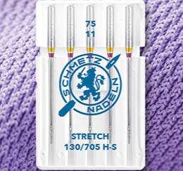 Aiguilles pour machine à coudre pour maille extensible SCHMETZ STRETCH - n°75 (5 pièces)