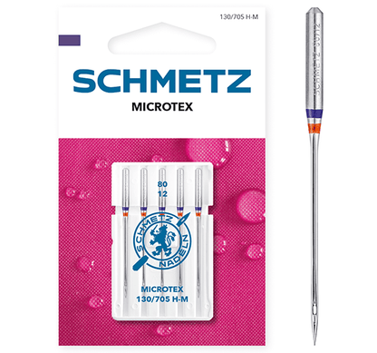 Aiguilles pour machine à coudre pour tissus fins SCHMETZ MICROTEX - n°80 (5 pièces)