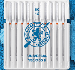 Aiguilles universelles pour machine à coudre SCHMETZ UNIVERSAL - n°80 (10 pièces)