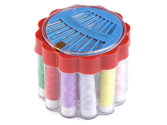 Attēls ar Šūšanas komplekts plastmasas kārbā – pieejams Šarlotes audumi