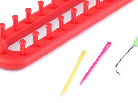 Attēls ar Tapošanas (Knitting Loom) rāmja komplekts šallēmun cepurēm – 5,2 × 26 cm – pieejams Šarlotes audumi