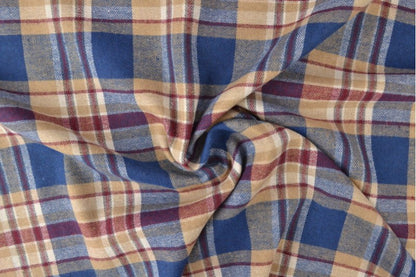 Flanell, beige-blau kariert