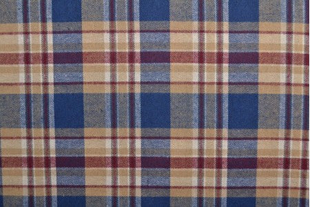 Flanell, beige-blau kariert
