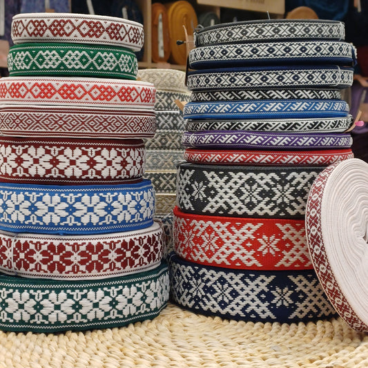 Trachtband, 20mm - weiß - LV