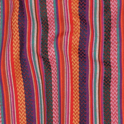Tissu à motif ethnique - lilas, orange et rouge 200 g/m²