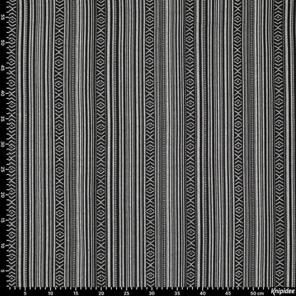 Tissu à motif traditionnel - noir et gris 200 g/m²