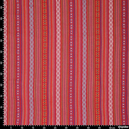Tissu à motif traditionnel, tons rouges 200 g/m²