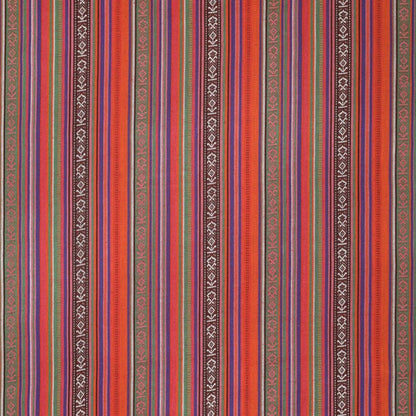 Tissu à motif folklorique - vert, orange et rouge 200 g/m²