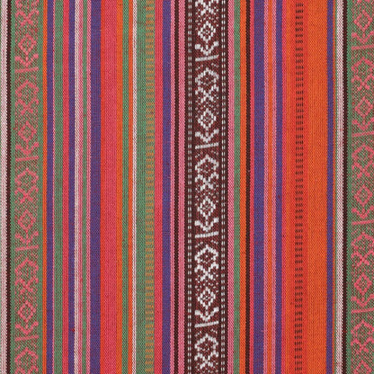 Tissu à motif folklorique - vert, orange et rouge 200 g/m²