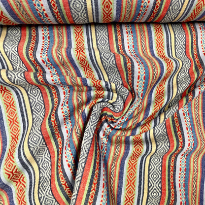 Tissu à motif traditionnel, tons bleus 200 g/m²