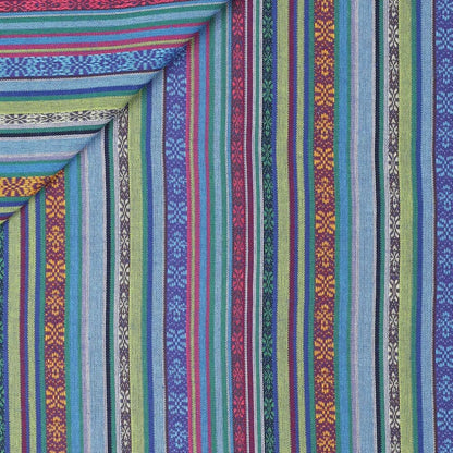 Traditional pattern fabric - blue with green 200 g/m²