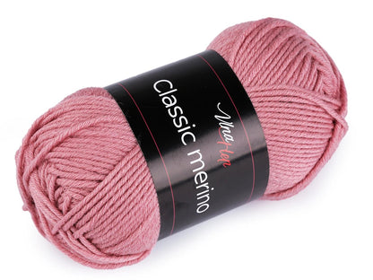 Classic Merino Wool Yarn - Dusty Pink 50 m 105 g #61071
