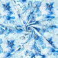 Attēls ar Viskozes audums ar burzījuma efektu - zilas puķes 145 g/m² – pieejams Šarlotes audumi