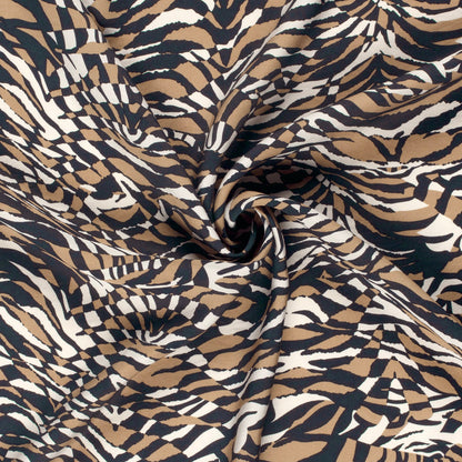 Image de tissu en viscose - motif zèbre brun 125 g/m² – disponible chez Šarlotes audumi