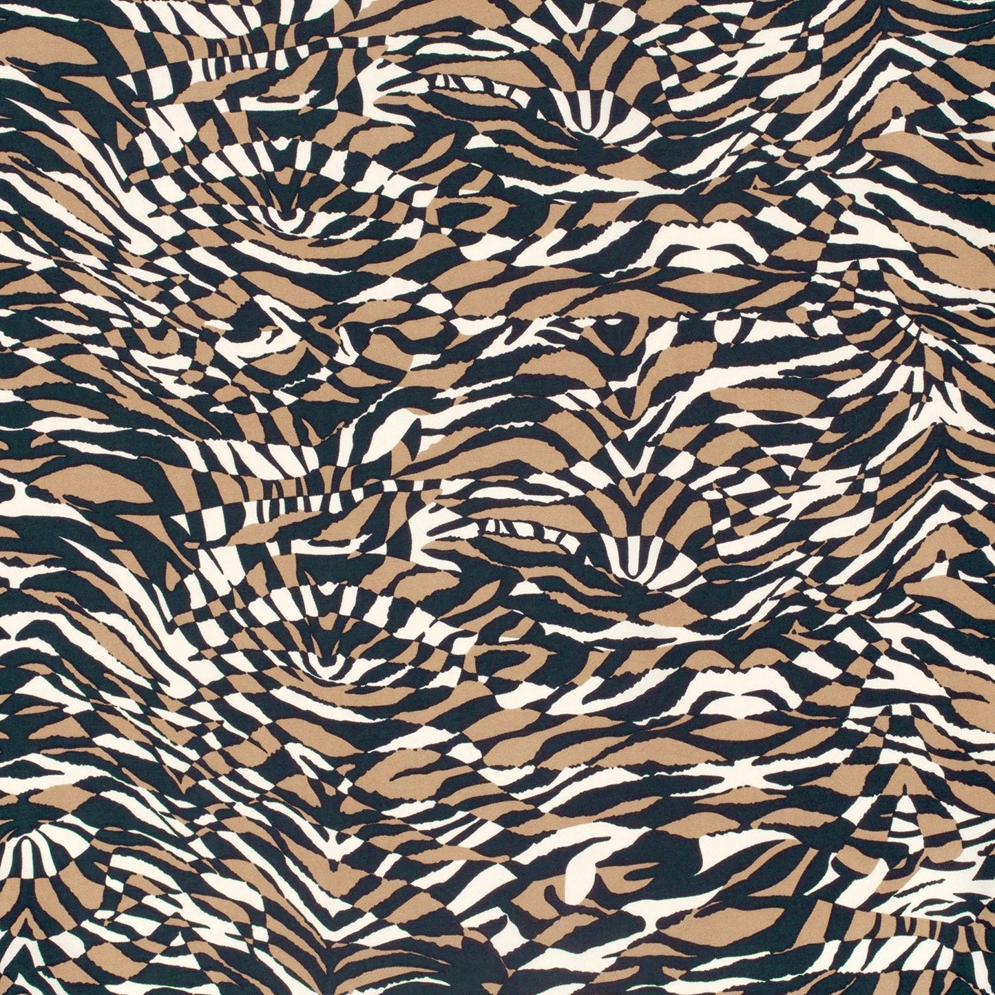 Attēls ar Viskozes audums - brūns zebras motīvs 125 g/m² – pieejams Šarlotes audumi